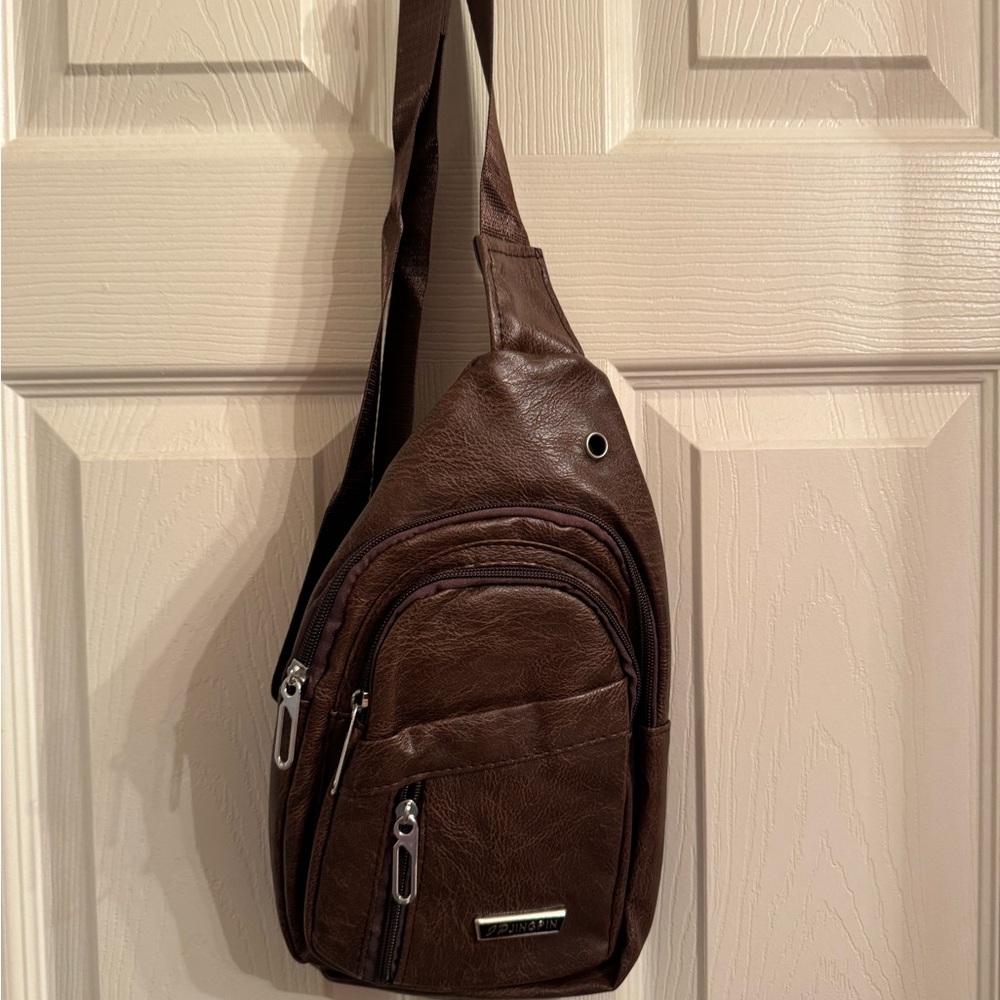 Brown Leather Sling Bag